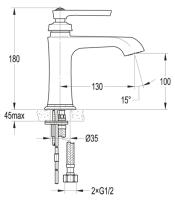 Смеситель для раковины без донного клапана LIBERTY-F-LS-01-W0 Хром ручка  Хром Cezares