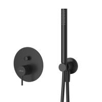 Душевая система с дивиатором для верхнего и ручного душа, верхний душ из стены 30 см  Ручка "антикапля". LEAF-DSIP-30-L-NOP Чёрный матовый ручка  Чёрный матовый Cezares Душевая система с дивиатором для верхнего и ручного душа, верхний душ из стены 30 см  Ручка "антикапля". LEAF-DSIP-30-L-NOP Чёрный матовый ручка  Чёрный матовый Cezares