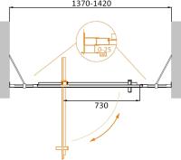 Дверь в проем. MOLVENO-BA-12-100+40-C-Cr-IV 1400x1950 Cezares