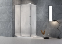 Душевой угол раздвижной прямоугольный RV034R-11090-06-C7 1100х900х1950 Цвет профиля Хром Стекло Дождь Veconi