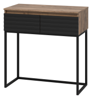 DAKOTA - 80 Консоль напольная 2 ящ. (ДСП (Дуб Гал. Черный кварц) + каркас DAK-019080-19-022Я Brevita